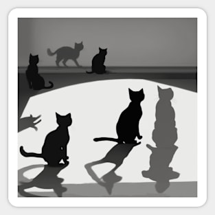 Kittens Shadow Silhouette Anime Style Collection No. 42 Sticker